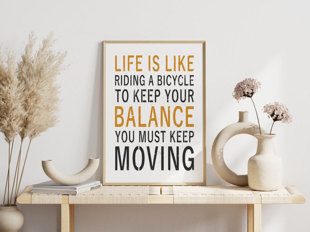 Poster Saying Life is Like Riding a Bicycle - Etsy
