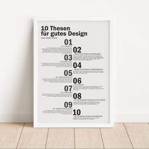 Poster 10 Theses for Good Design German