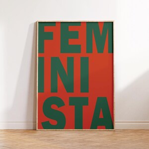 Feminismus Poster mit FEMINISTA-Schriftzug – modernes Statement-Design als Fineart-Druck auf hochwertigem Papier.