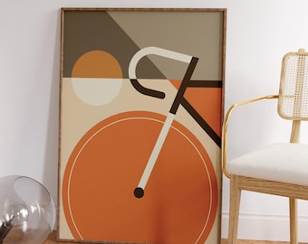 Poster Mid Century Modern Bicycle Bauhaus Wall Art