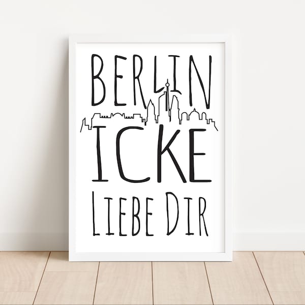 Berlin Poster | Karte Stadtplan Skyline Berlinerisch Bild