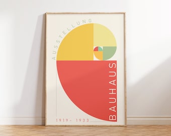 Póster Bauhaus | Proporción áurea de Fibonacci