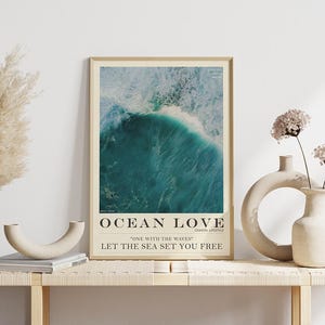 Póster Imagen del océano Mar Frase Amor al océano