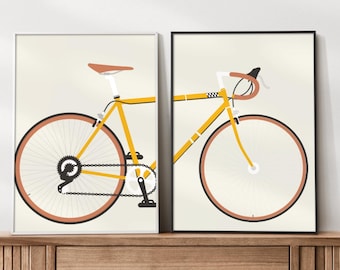 Poster Bicycle Picture Racing Bike Minimalist Set or Individual