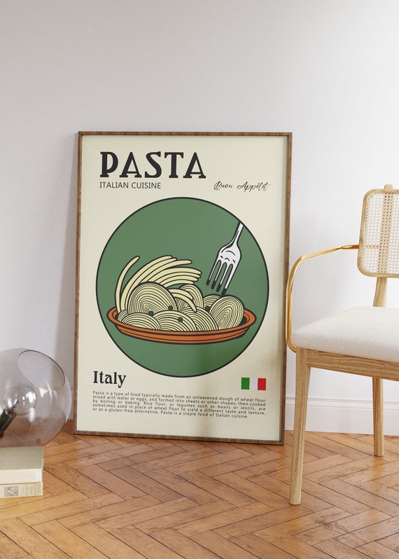 Poster Pasta Cucina italiana verde -  Italia