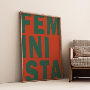 Feminismus Poster mit FEMINISTA-Schriftzug – modernes Statement-Design als Fineart-Druck auf hochwertigem Papier.