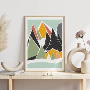 Poster mountain landscape | Picture Alps abstract