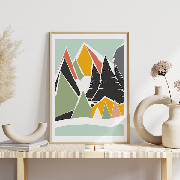 Poster Berglandschaft | Bild Alpen abstrakt