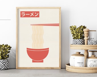 Poster Kitchen | Japanese Ramen Noodles Minimalist