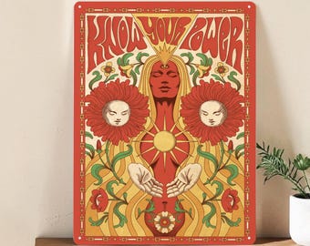 Hippie Poster - Vintage 70s Decor | Retro Wall Art Feminine