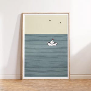 Poster Sea | Maritime Picture Boat Blue