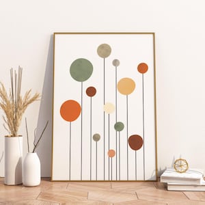Bilder Wohnzimmer | Abstrakte Kunst Blume Boho