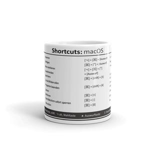 MacOS Mok | Sneltoetsen Sneltoetsen 300 ml Duits