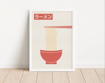 Poster Küche | japanische Ramen Nudeln minimalistisch