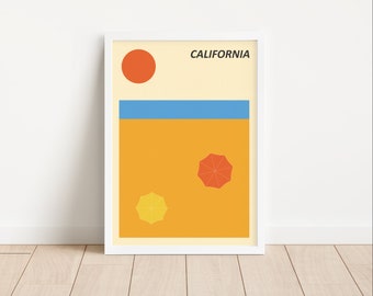 Poster Kalifornien | minimalistisch Strand