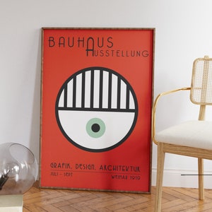 Póster Bauhaus Eye Red Mid-Century