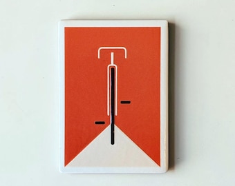 Bicycle Fridge Magnet | Minimalist Ceramic Gift for Cyclists & Bike Fans | Fun Magnet with 3D Texture, 7 x 5 cm