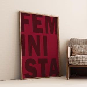 Feminismus Poster mit FEMINISTA-Schriftzug – modernes Statement-Design als Fineart-Druck auf hochwertigem Papier.