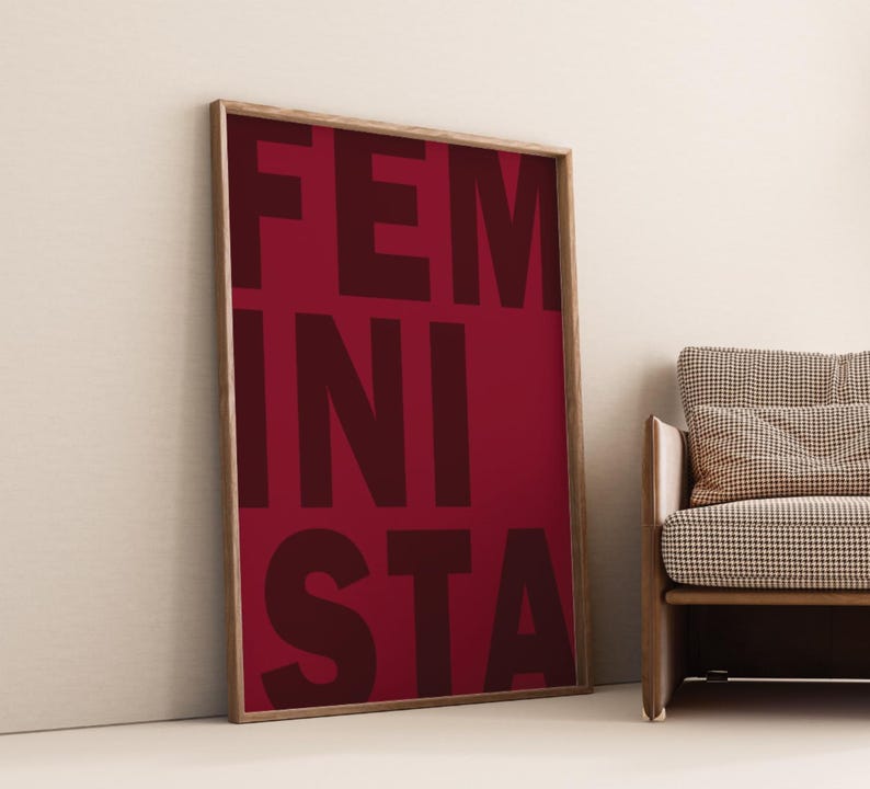 Feminismus Poster mit FEMINISTA-Schriftzug – modernes Statement-Design als Fineart-Druck auf hochwertigem Papier.