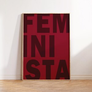 Feminismus Poster mit FEMINISTA-Schriftzug – modernes Statement-Design als Fineart-Druck auf hochwertigem Papier.