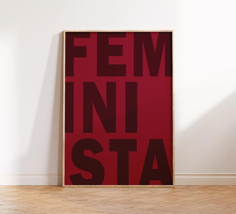 Feminismus Poster mit FEMINISTA-Schriftzug – modernes Statement-Design als Fineart-Druck auf hochwertigem Papier.