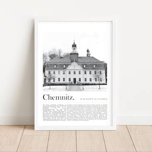 Poster Chemnitz | Picture Black and White Castle