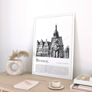 Poster Hansestadt Bremen | Bremer Roland Schwarz Weiß