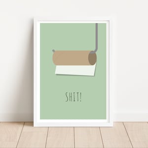 Póster Baño | Papel higiénico con imagen divertida