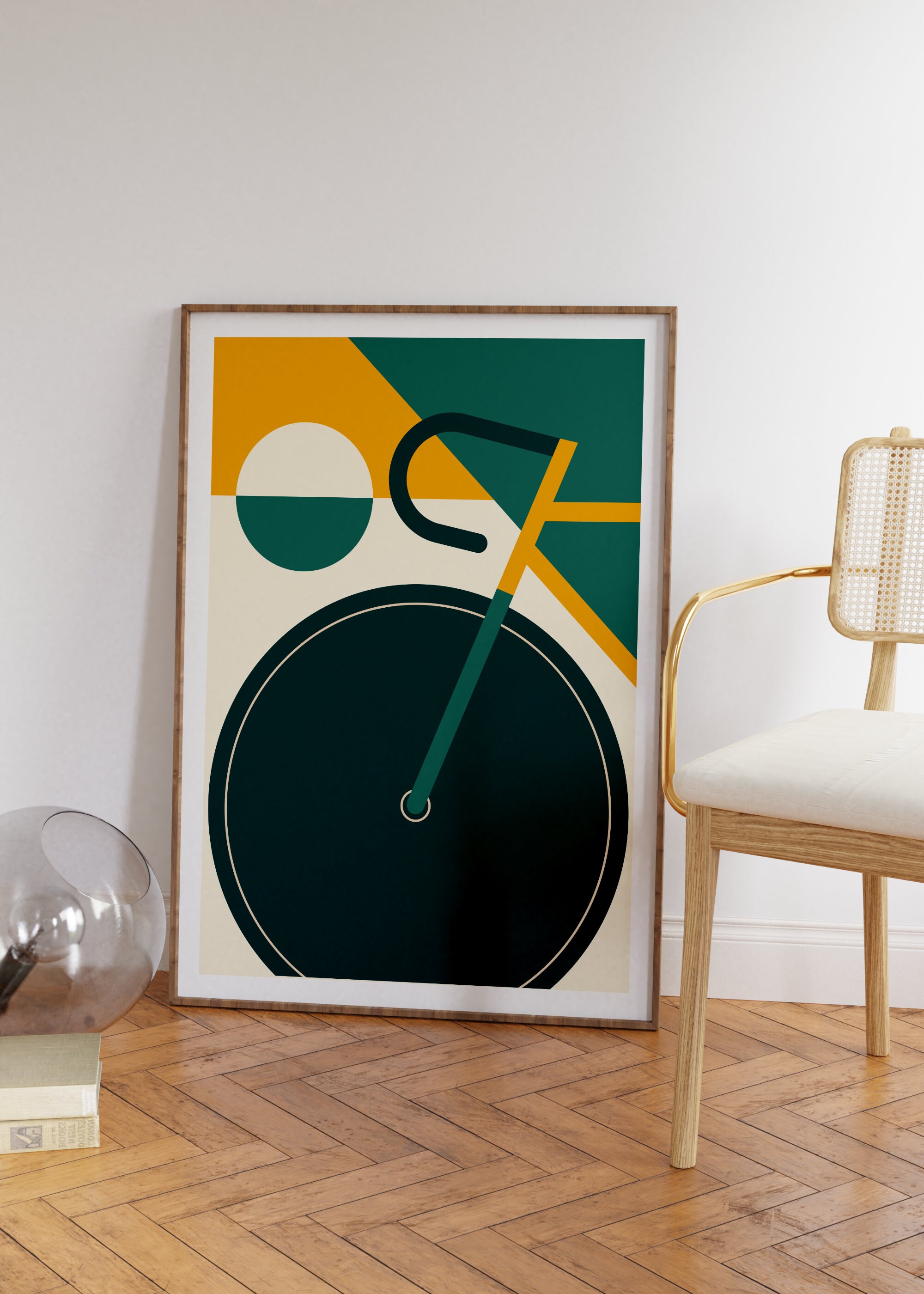 Bicycle Bauhaus Poster Vintage Midcentury Style Etsy UK