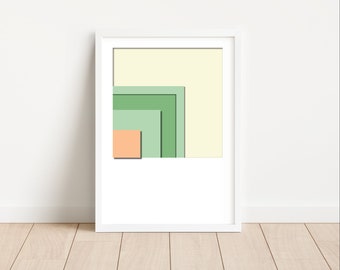 Poster Quadrate mit Schatten | geometrische Kunst