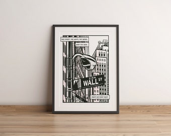 Wallstreet Pop Art Poster | Picture in comic style