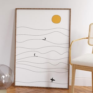 Affiche de surf | Affiche de surfeur sur la plage
