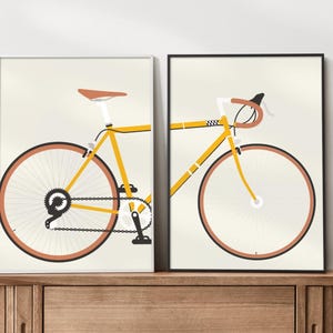 Poster Fahrrad | Bild Rennrad minimalistisch Set oder Einzeln