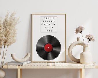 Schallplatten Poster | Bild Musik mit Spruch