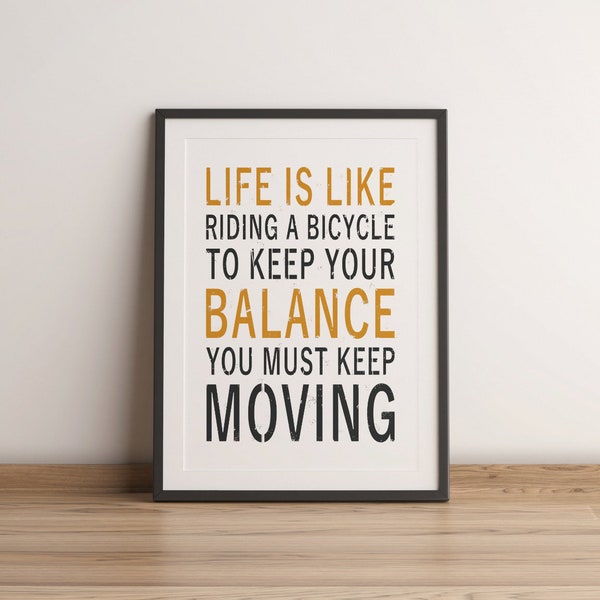 Poster Spruch Life is Like Riding a Bicycle