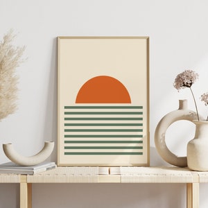 Retro Sonne Poster | Vintage Bild Sonnenuntergang