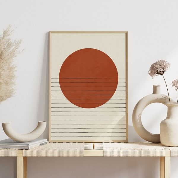 Vintage Sonne orange | Retro Grafik Bild