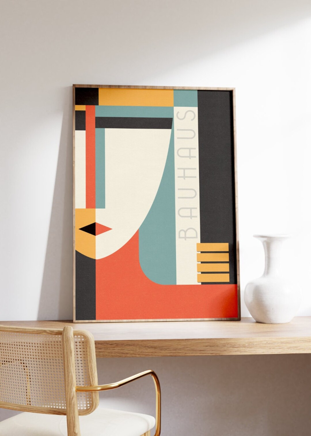 Poster Bauhaus Face | Vintage Red - Etsy