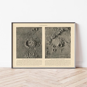 Vintage poster maan | Maanlandschap