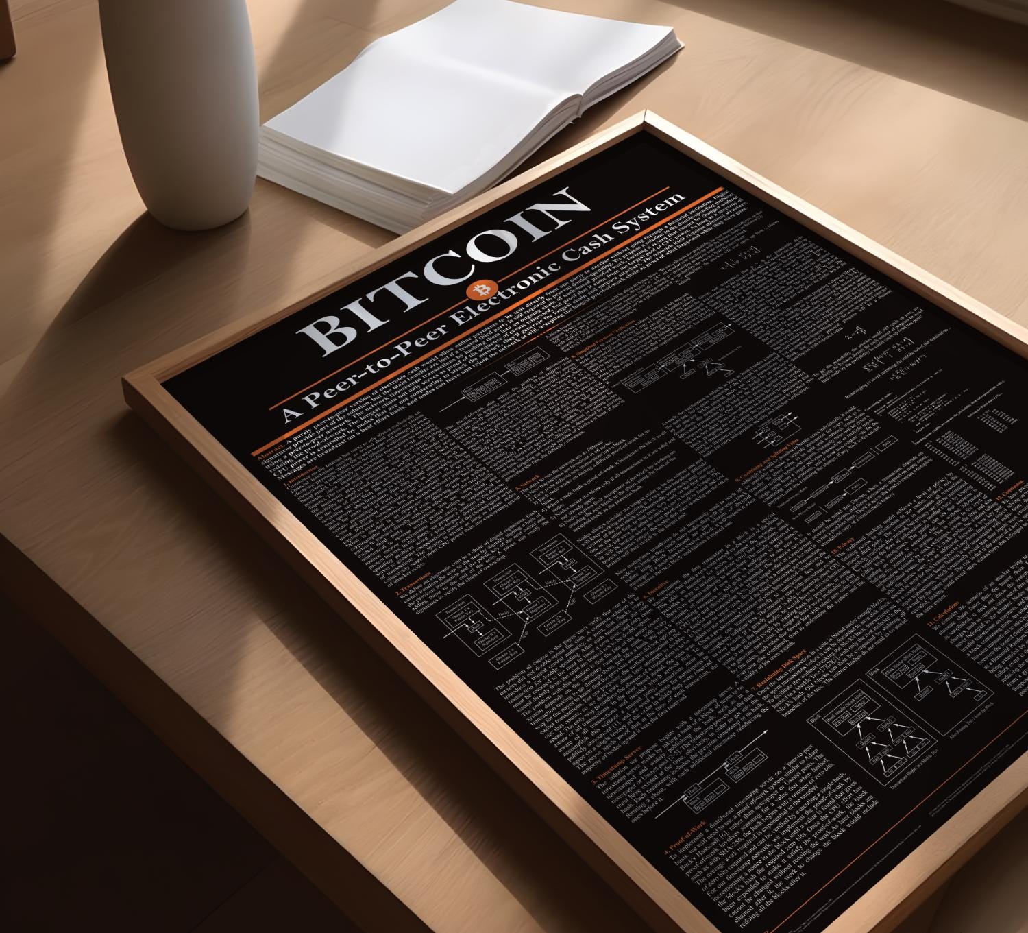 Generisch Bitcoin Poster | Image Papier Blanc Crypto A2 (59,4 X 42 Cm