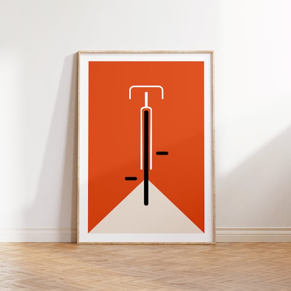 Póster Bicicleta Bauhaus | Estilo vintage de mediados de siglo.