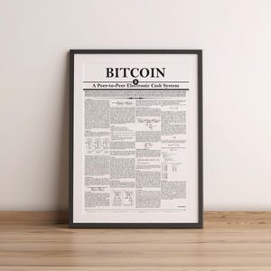 Libro bianco su Bitcoin | Poster di crittografia Bitcoin Art