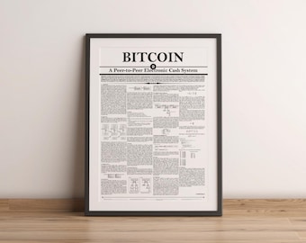 Bitcoin White Paper | Crypto Poster Bitcoin Art