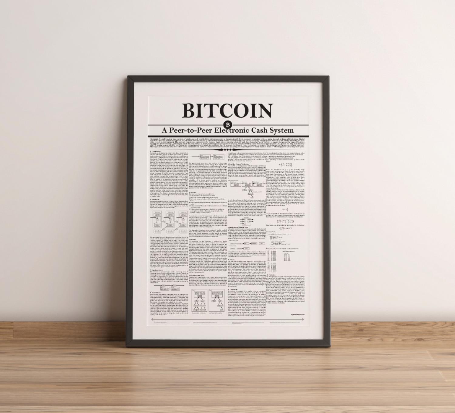Bitcoin White Paper | Crypto Poster Bitcoin Art - Etsy Israel