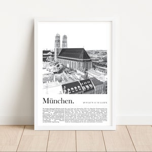 Poster München | Frauenkirche Schwarz Weiß
