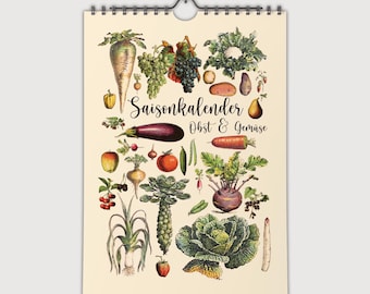 Fruit and Vegetable Seasonal Calendar A4 | Vegetable Calendar