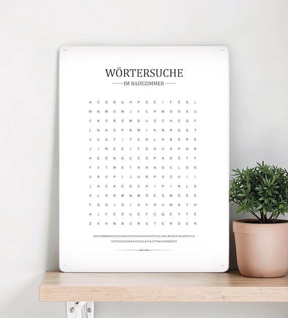 Bild Badezimmer Rtsel | Wortsuche Quiz Wandschild oder Poster - Etsy.de