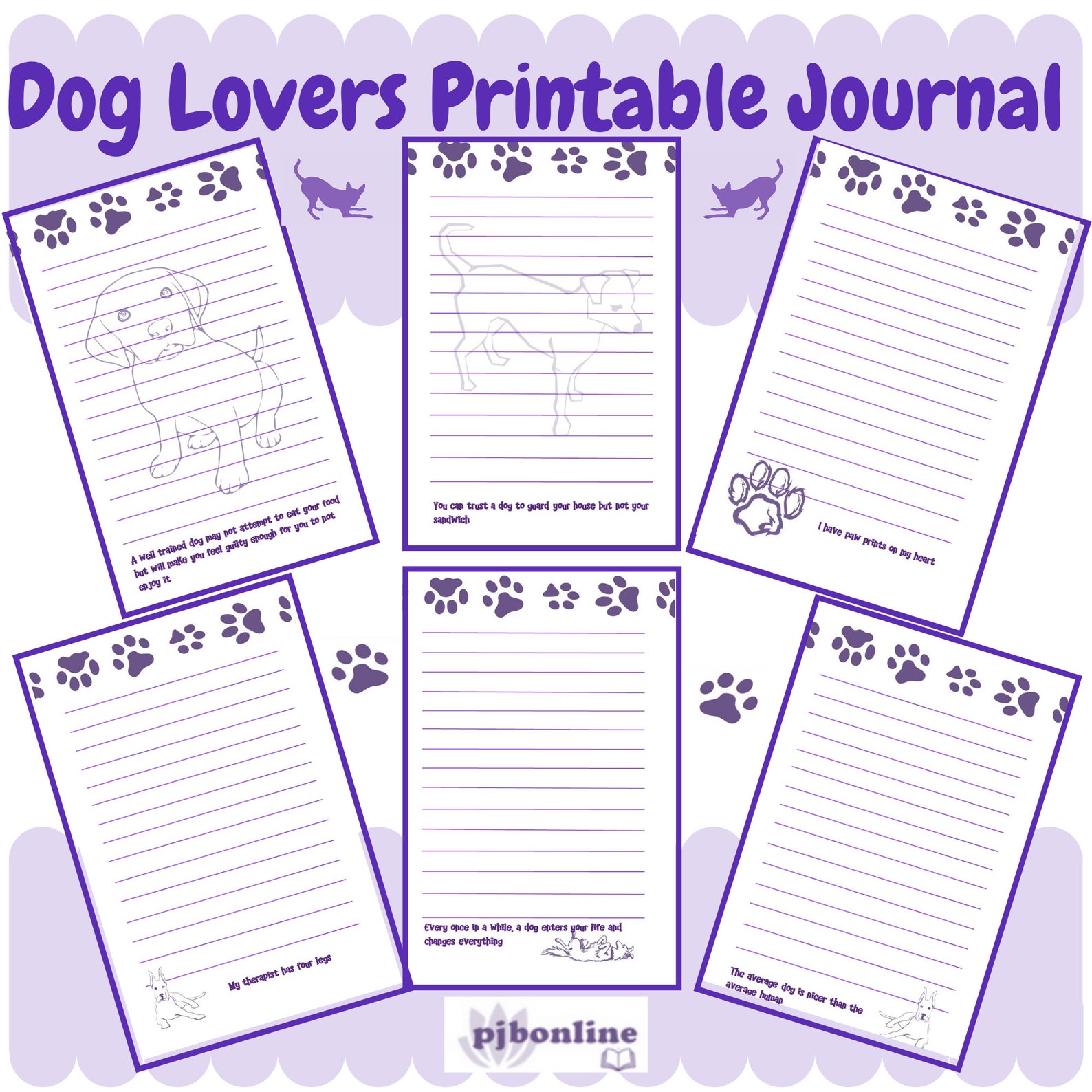 Printable Dog Themed Personal JournalDIGITAL DOWNLOADPrint Etsy