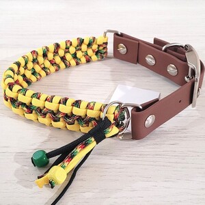 1&quot; Paracord Dog Collar with Adjustable Adapter - Jamaica