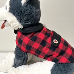 Plaid Dog Coat Made from Fleece Fabric